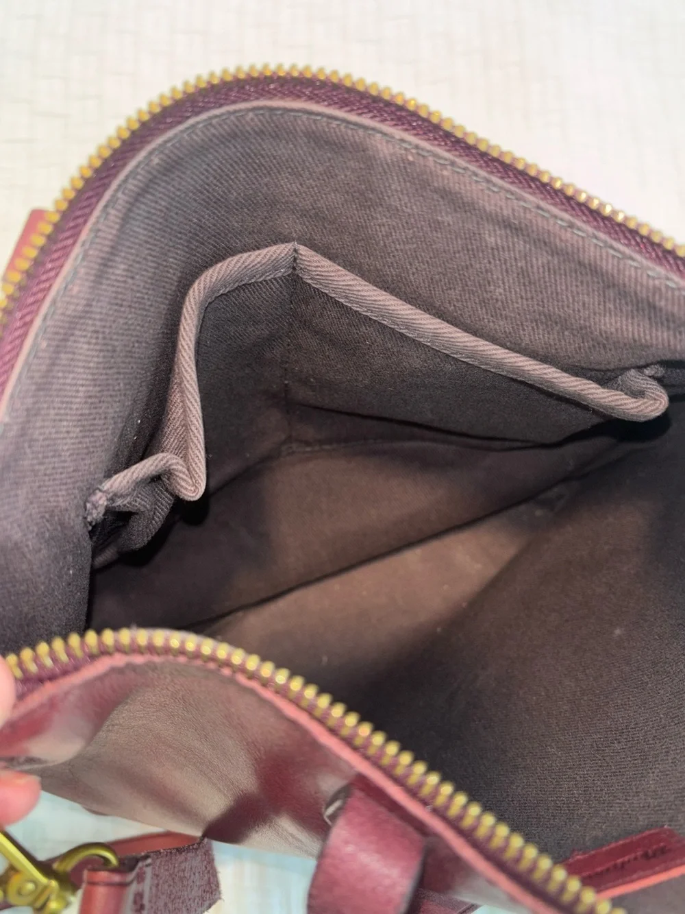 Madewell Small Zip-Top Transport Crossbody Bag Leather Dark Cabernet Burgundy